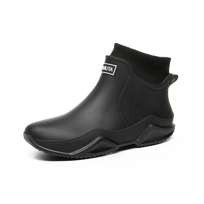 Bottes de Pluie Faciles à Enfiler Doublure Chaude