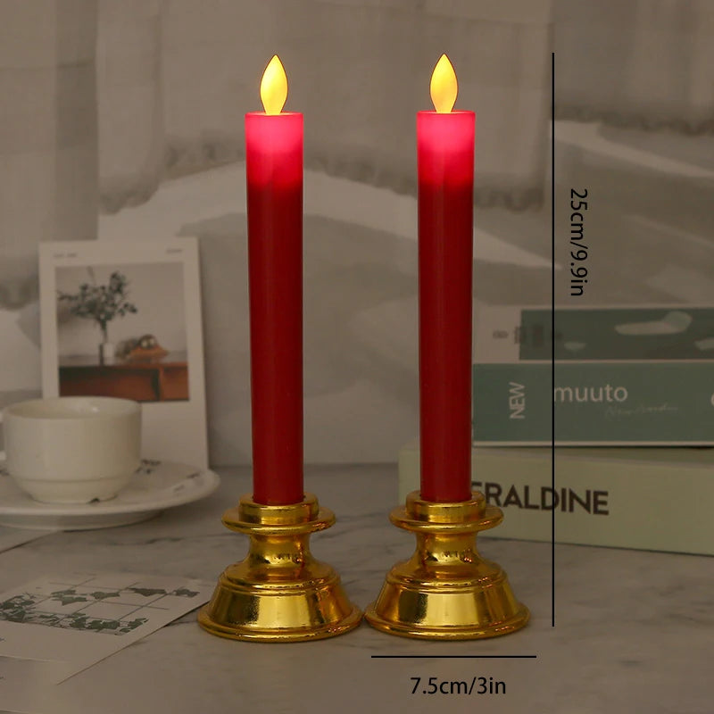 Lot de 2 Bougies Cierges Chandelier à LED