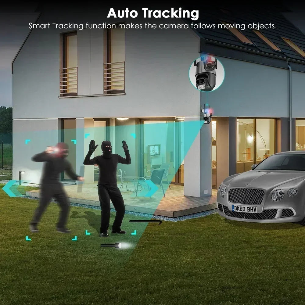 Caméra de surveillance rotative 360° Double Vision HD - Alarme Détection des mouvements