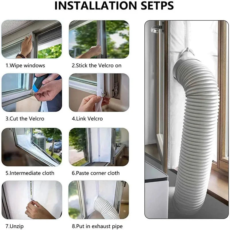 Joint de Fenêtre Flexible pour Climatiseur Portable - 3m/4m, Installation Rapide