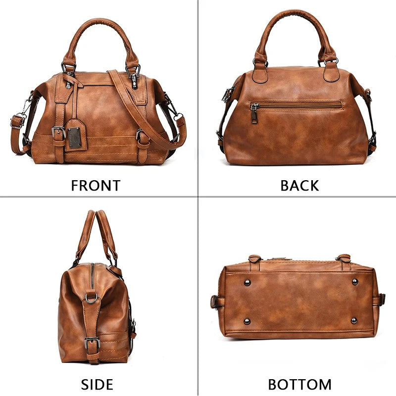 Sac à main vintage en cuir PU