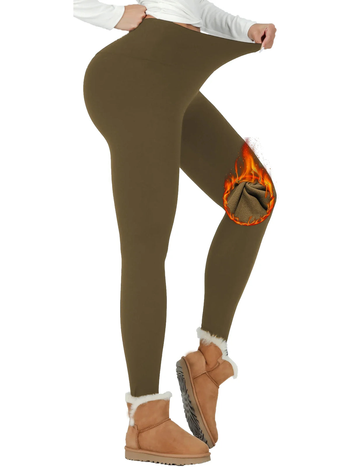 Legging Thermique Femme Taille Haute Doublé Polaire Épais & Doux pour Hiver – 9 Couleurs & 6 Tailles