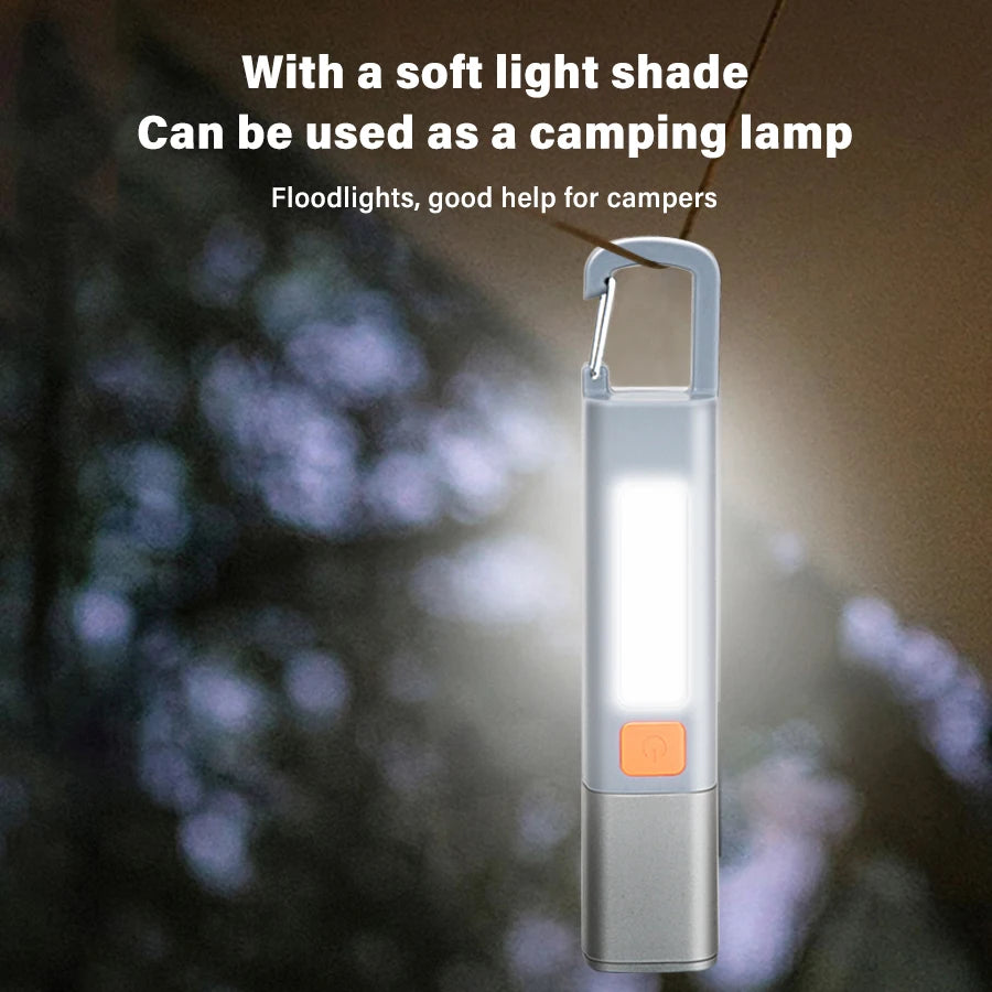 Lot de 2 Lampes de poche LED 2 en 1 super lumineuse avec crochet - 2 achetées = 1 OFFERTE