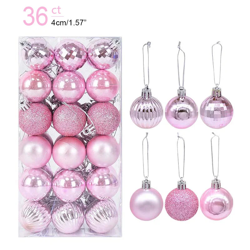 Lot de 36 Mini Boules de Noël