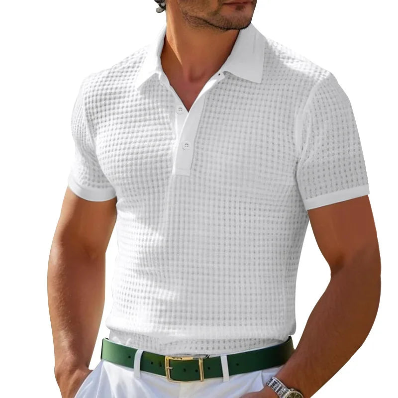 Polo Homme Été 2025 – Tissu Gaufré Respirant