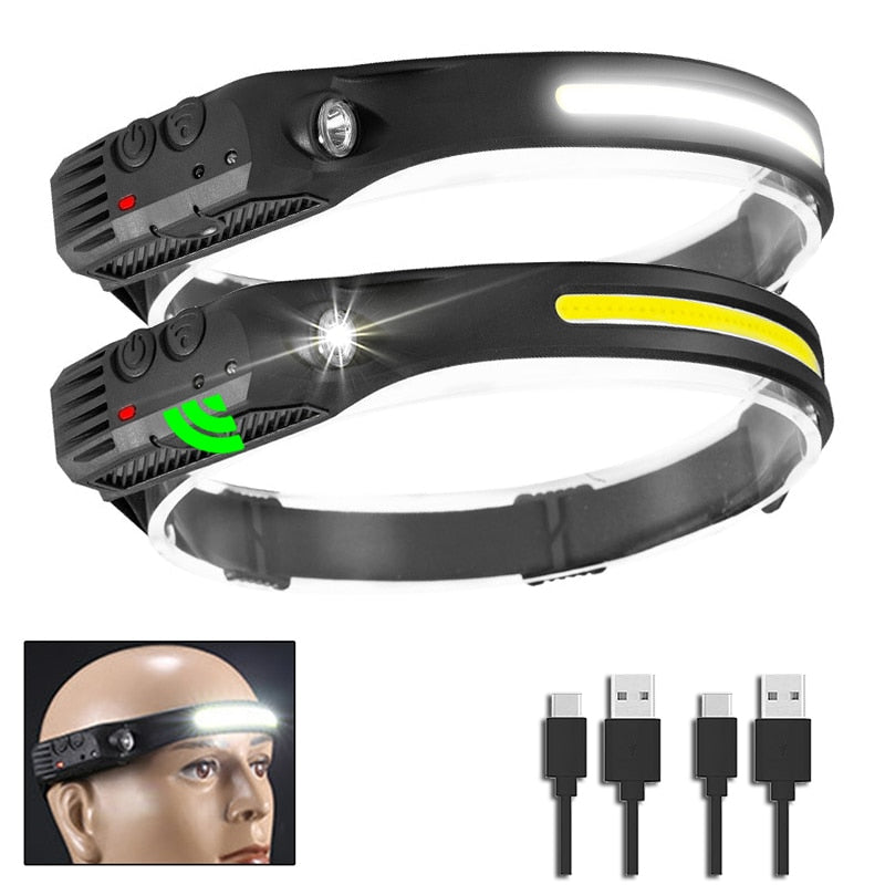 Lampe frontale rechargeable USB - 1 ACHETEE = 1 OFFERTE