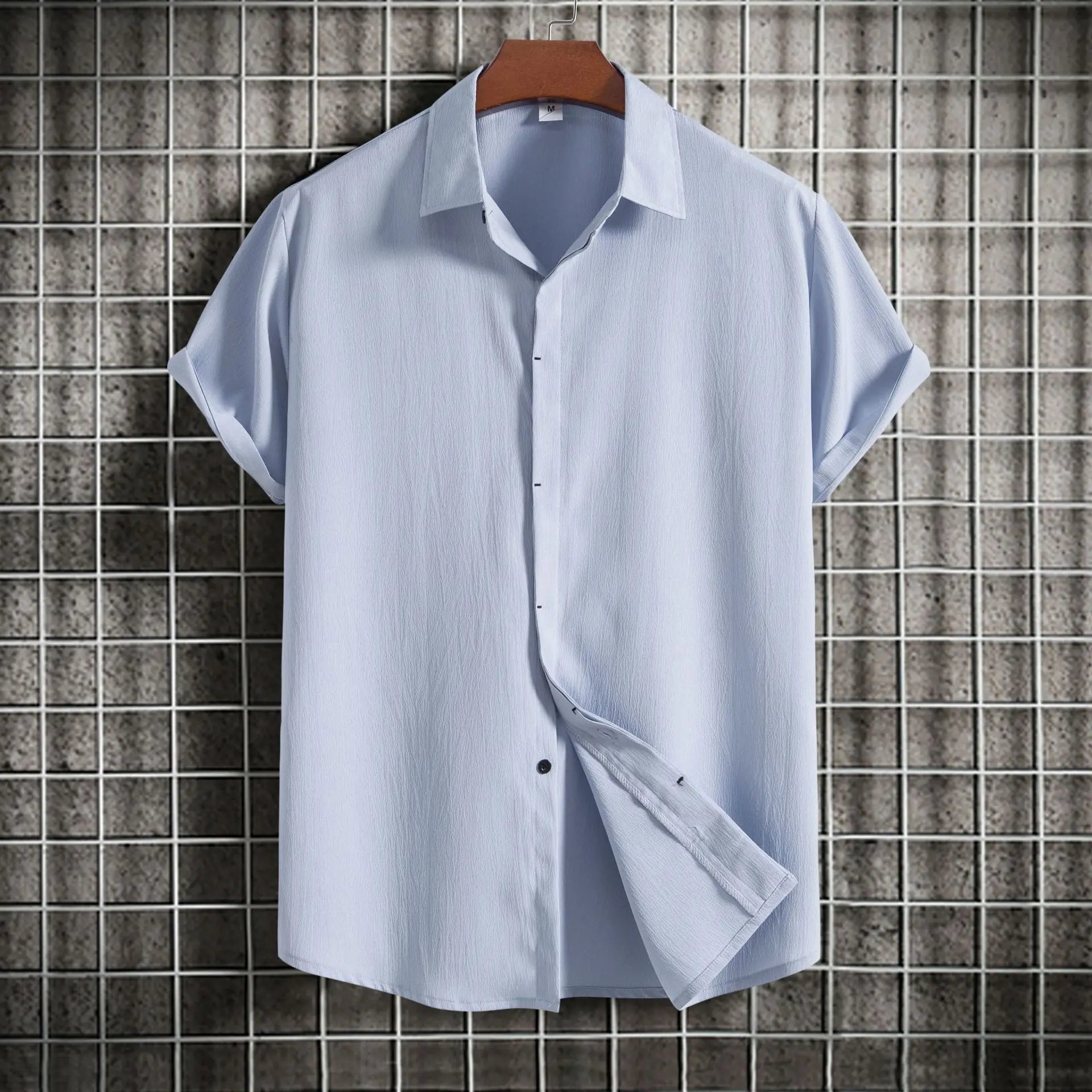 Chemise Légère en Coton Respirant Manches Courtes - Homme