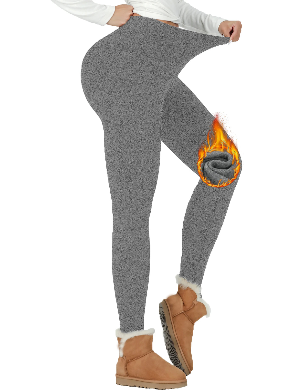 Legging Thermique Femme Taille Haute Doublé Polaire Épais & Doux pour Hiver – 9 Couleurs & 6 Tailles