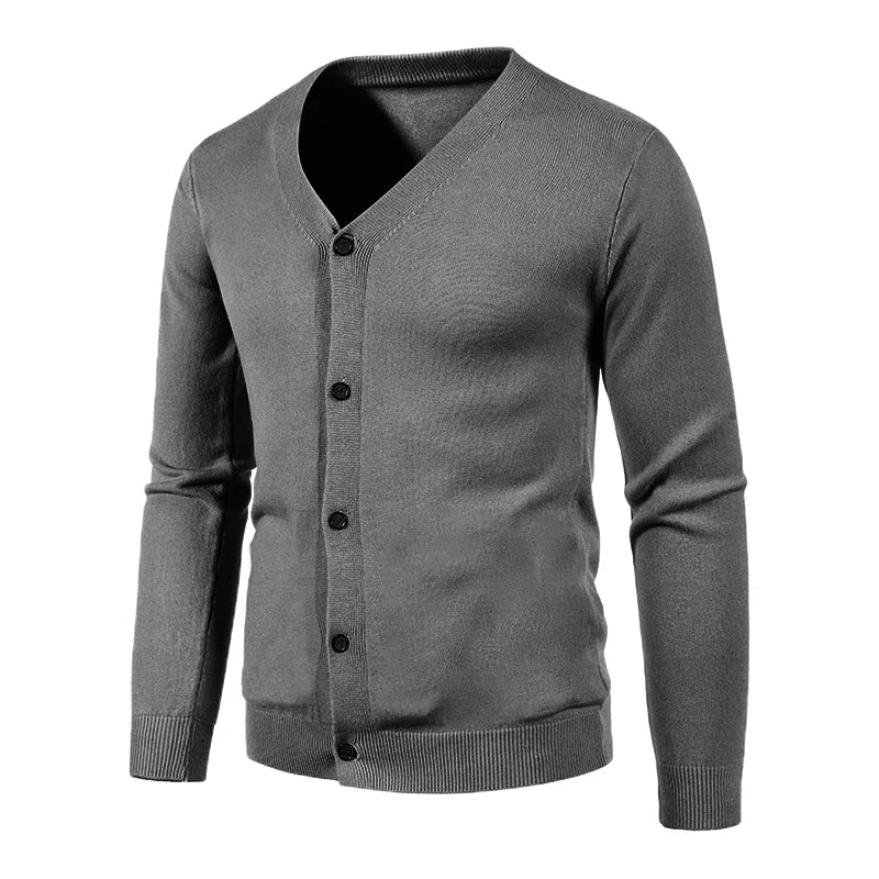 Cardigan fin à col en V pour hommes