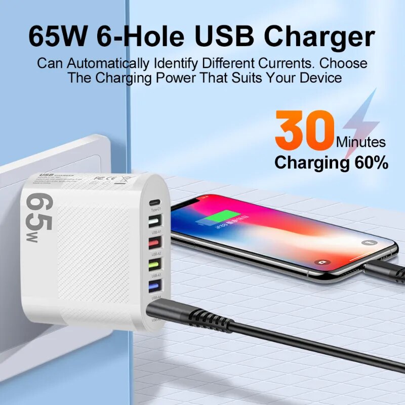 POWER CHARGE - Adaptateur 6 en 1 à charge rapide