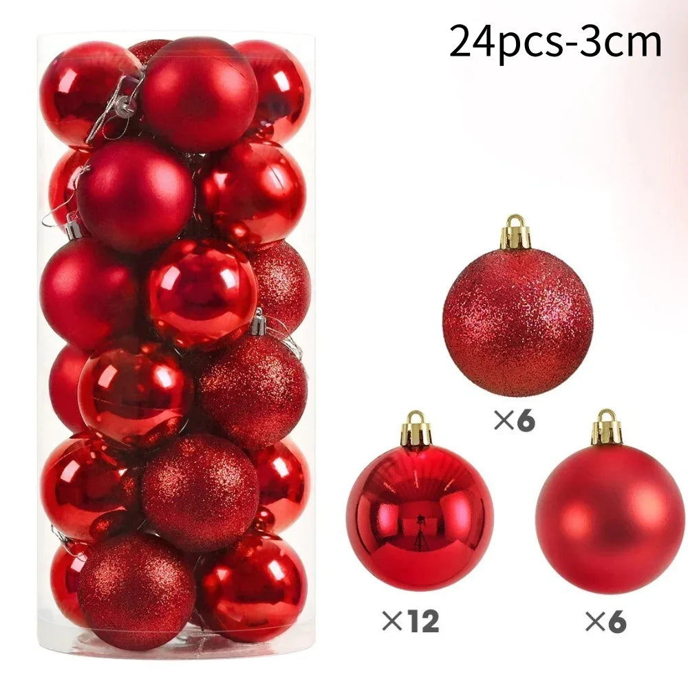 Ensemble de 50 Boules de Noël pour Sapin Rouge & Doré