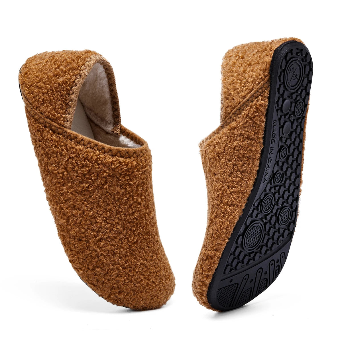 Pantoufles Moelleuses & Chaudes en Peluche Bouclette - Modèle Mixte