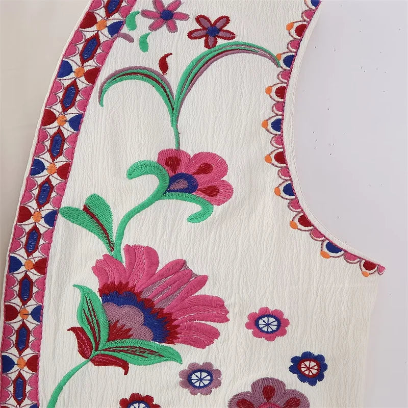 Veste sans manche brodée vintage