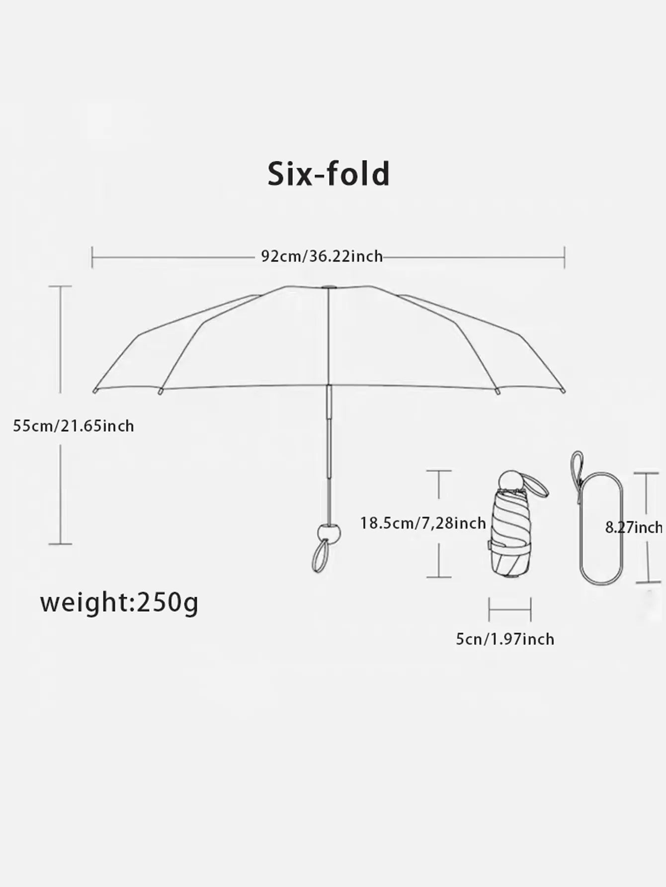 Mini Parapluie Compact avec Boîte de Rangement