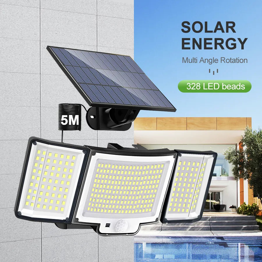 Applique Solaire 348LED - Eclairage puissant 180 degrés