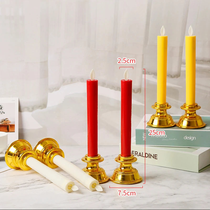 Lot de 2 Bougies Cierges Chandelier à LED
