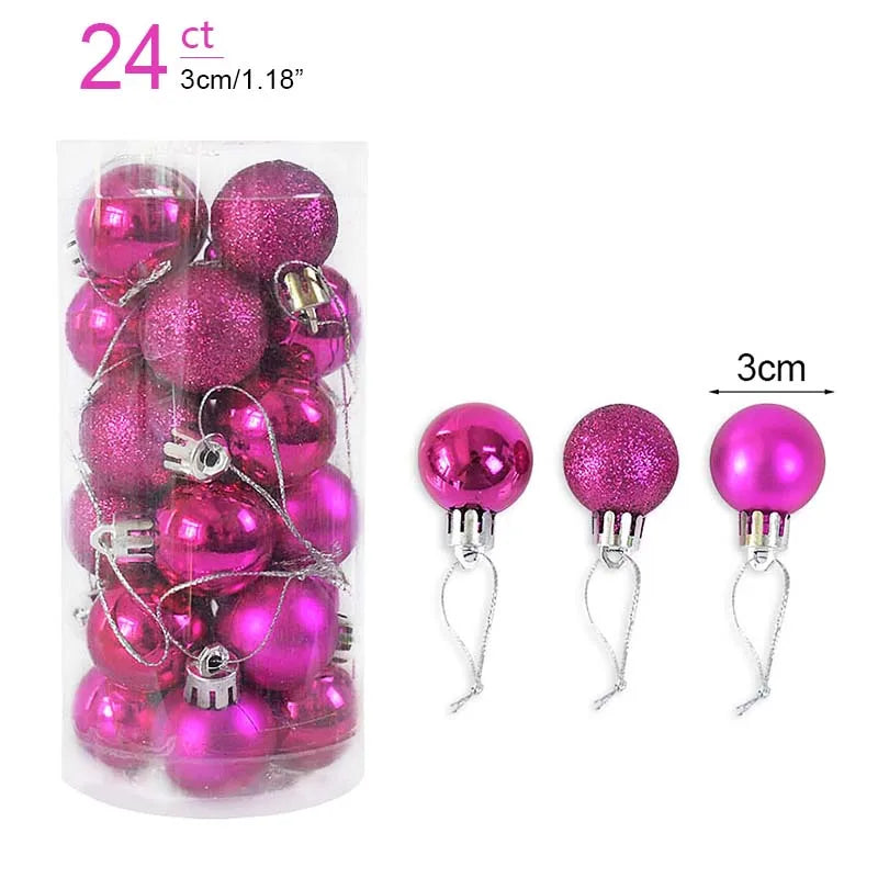 Lot de 36 Mini Boules de Noël