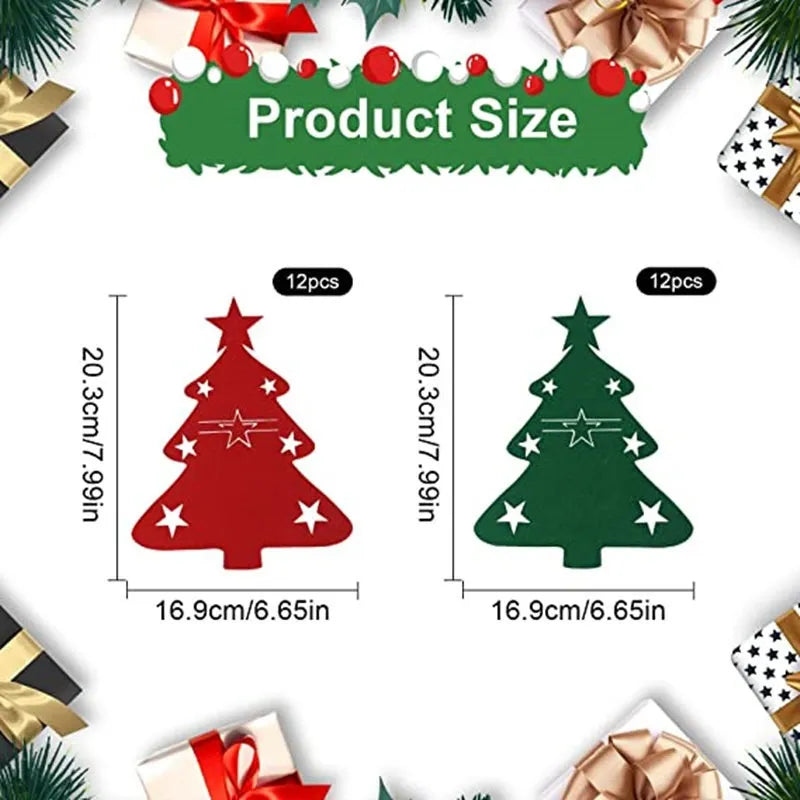Lot de 10 Portes-couverts en Sapin de Noël