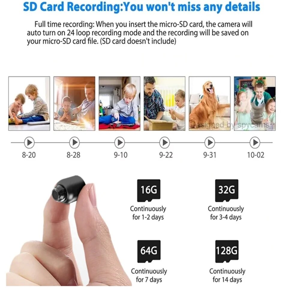 Mini Caméra WIFI 1808P + Carte SD 32G