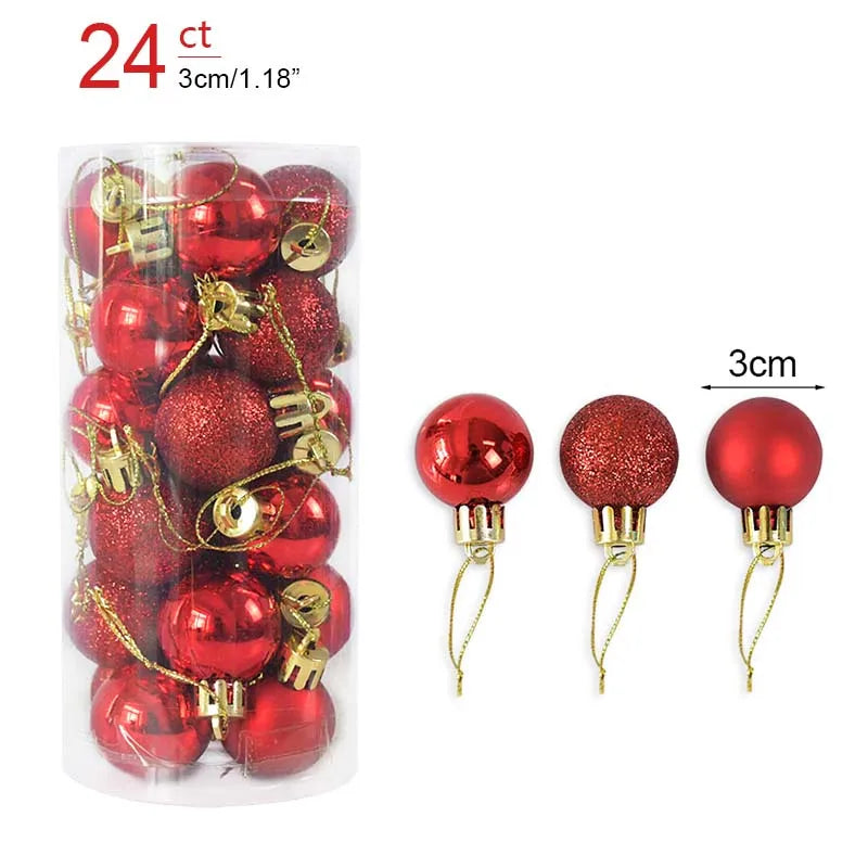 Lot de 36 Mini Boules de Noël