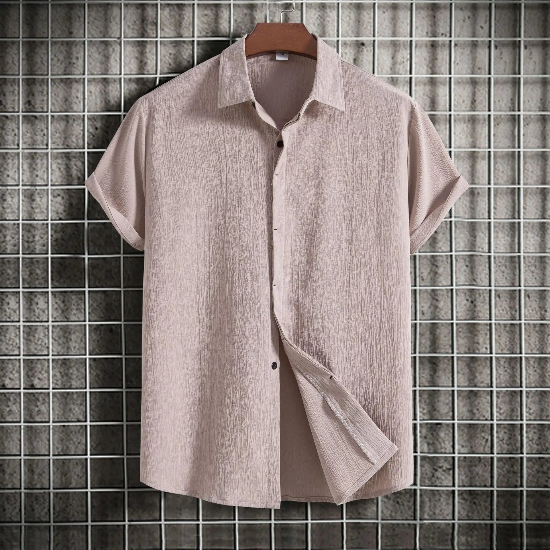 Chemise Légère en Coton Respirant Manches Courtes - Homme