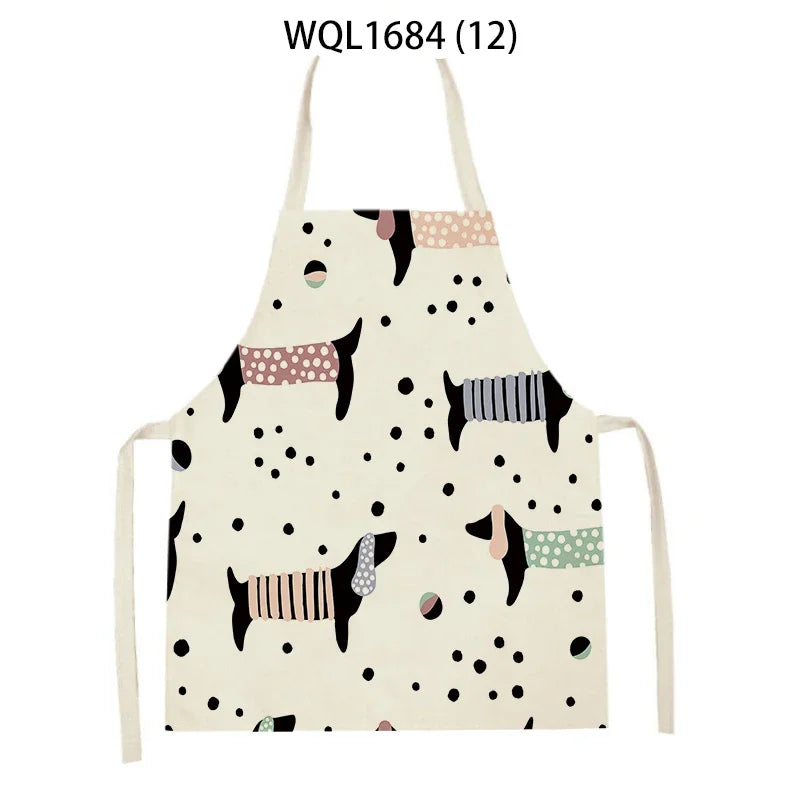 Tablier de Cuisine en Lin à Motif Chien Teckel