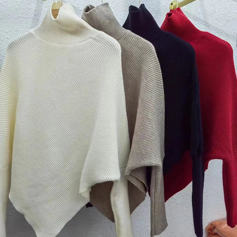 Pull Designer Col roulé manches chauve-souris