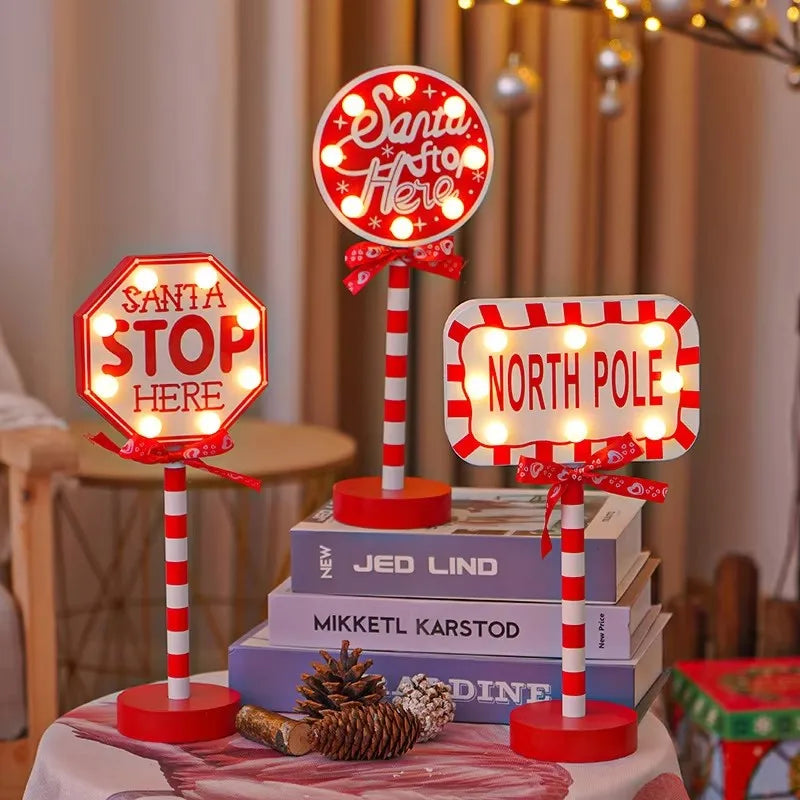 Panneau Rétro de Noël Lampe LED
