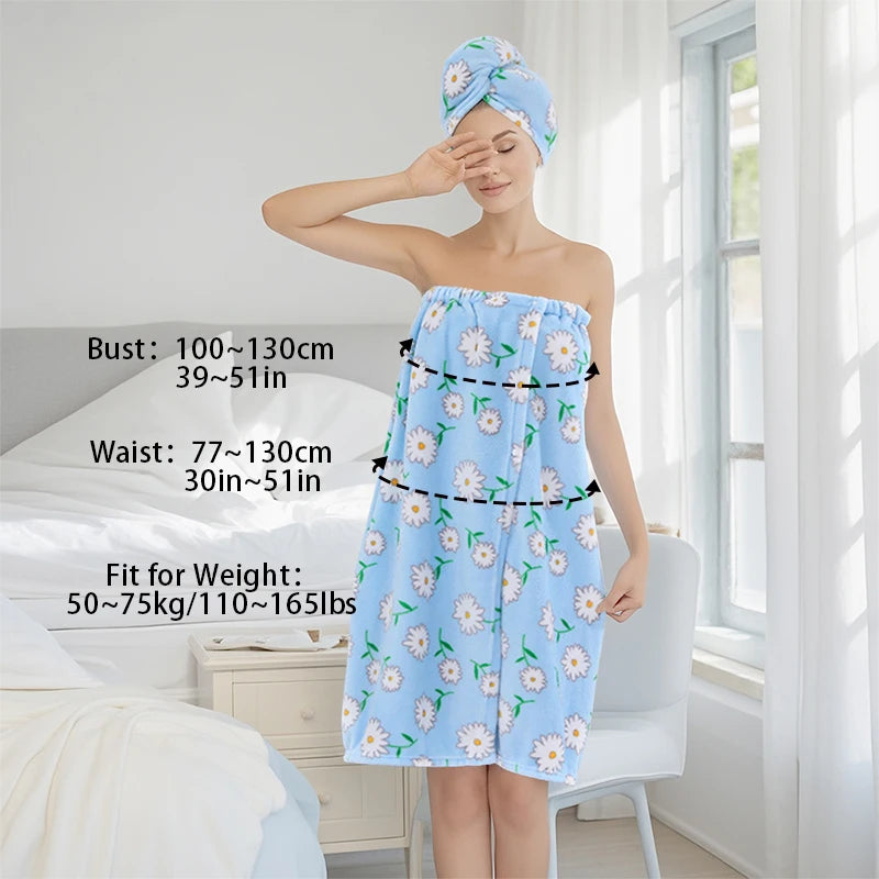 Ensemble 2PCS de Bain - Serviette & Turban en Microfibre ULTRA Absorbande