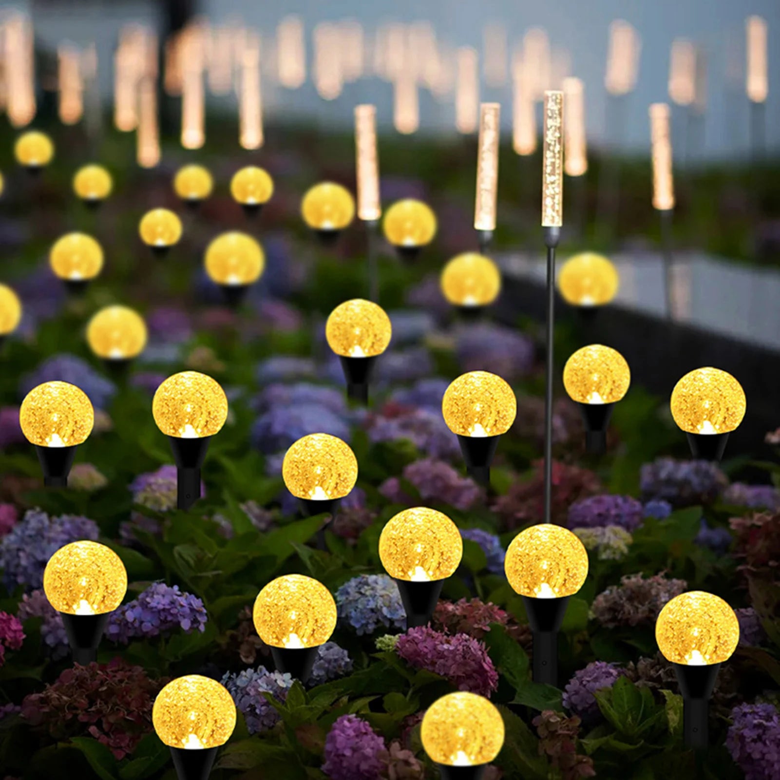 Set de 20 Lampes Solaires Effet Bulle pour Jardin