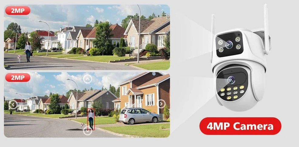 Caméra de suirveillance Extérieure Wifi Rotation 360 - HD 4MP + Carte SD 32Gb OFFERTE
