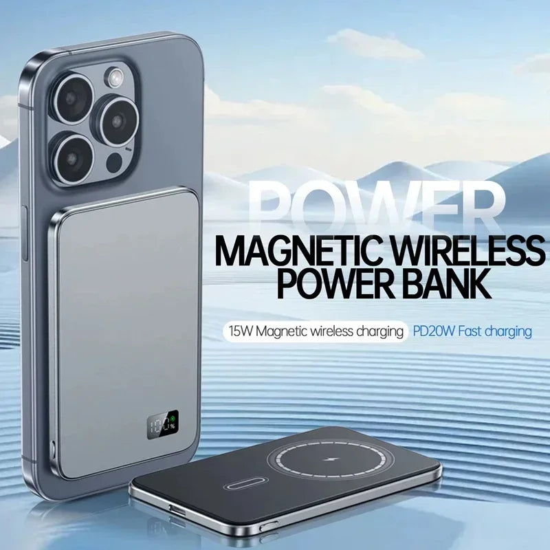 Chargeur Magnétique 15W avec Affichage Digital - 50000mAh