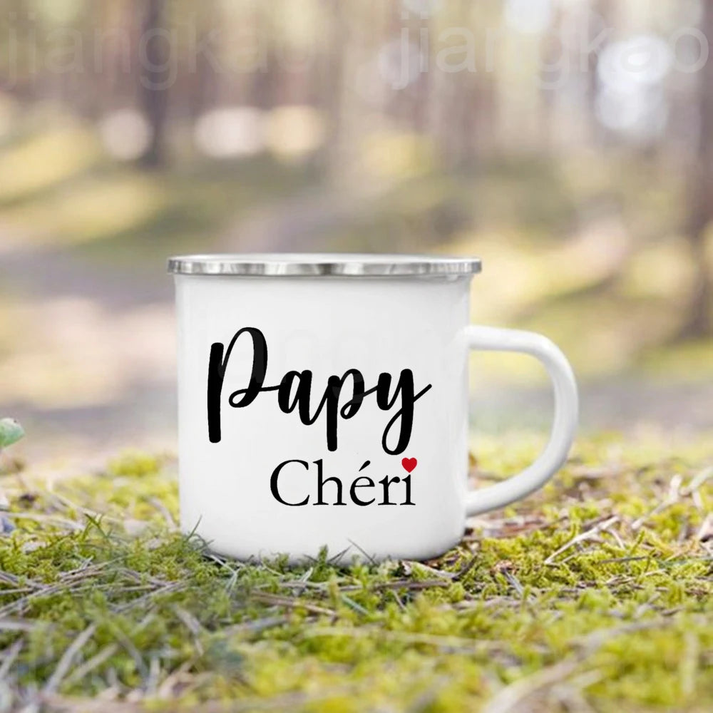 Tasse en Acier Émaillé Message Personnalisé - Idée Cadeau