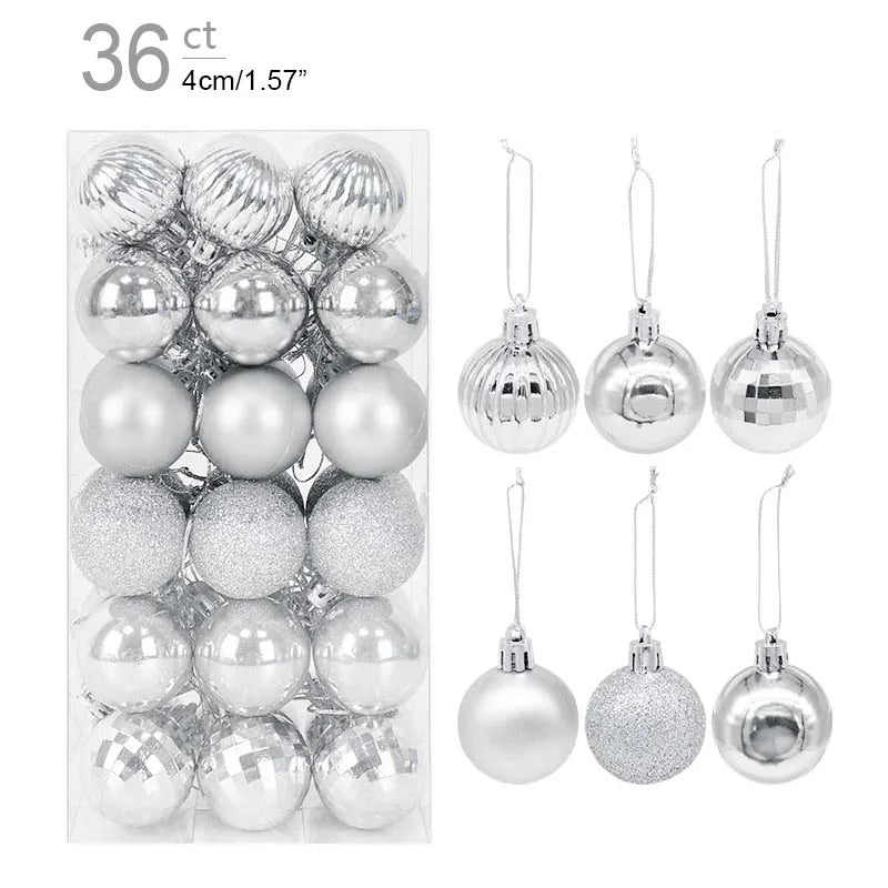 Lot de 36 Mini Boules de Noël