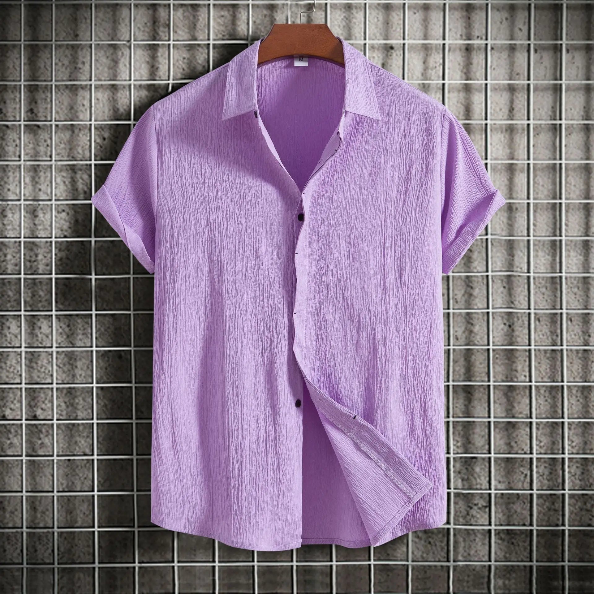 Chemise Légère en Coton Respirant Manches Courtes - Homme
