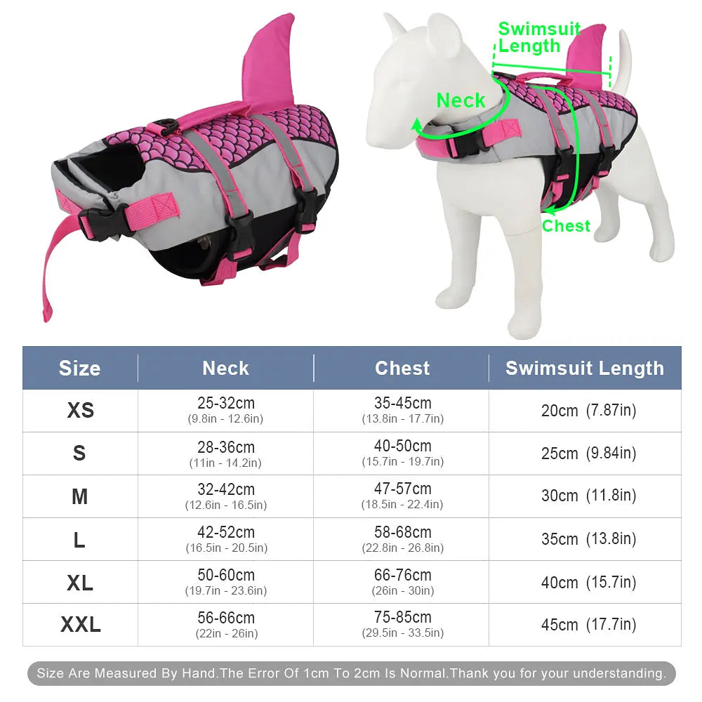 Gilet de Sauvetage Requin pour Chien – Harnais de Natation Sécurisé pour Été