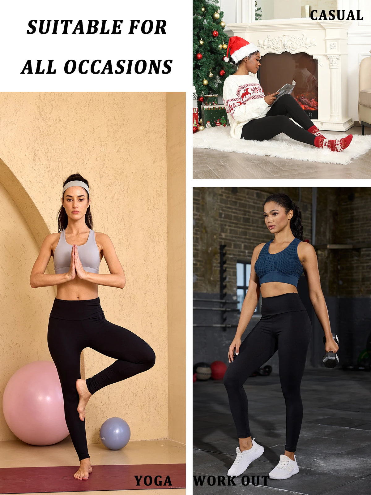 Legging Thermique Femme Taille Haute Doublé Polaire Épais & Doux pour Hiver – 9 Couleurs & 6 Tailles