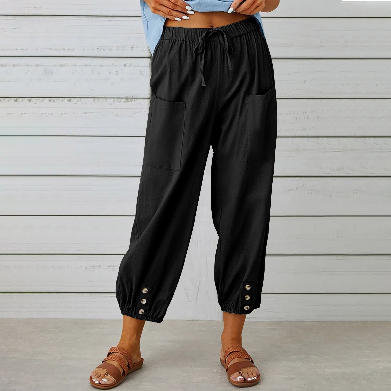 Pantalon ample droit à jambe large pour femmes