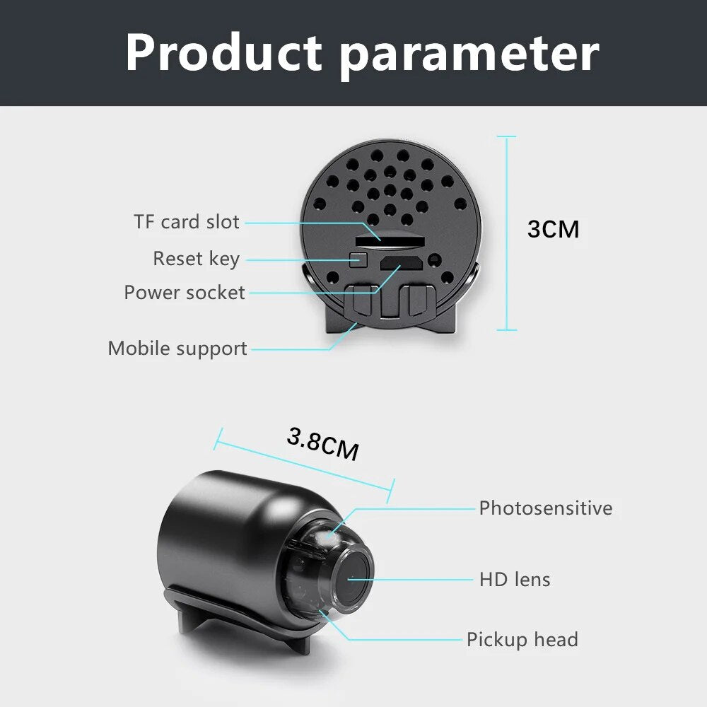 Mini Caméra WIFI 1808P + Carte SD 32G