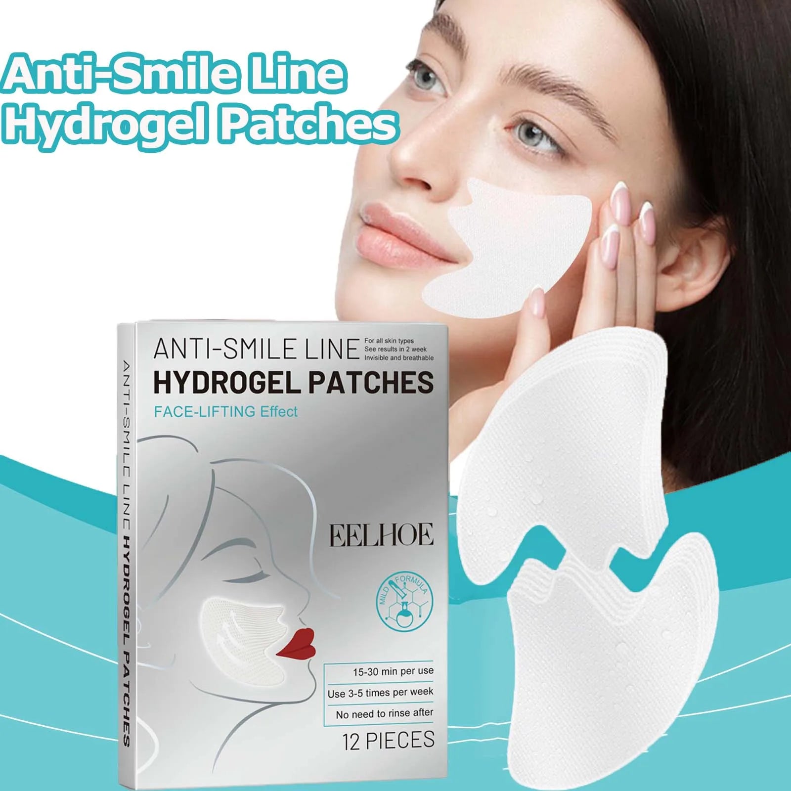 Lot de 24 Patchs HydroGel Anti-Rides du Sourire