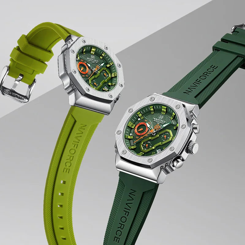 NAVIFORCE - Montre-bracelet à quartz avec bracelet en silicone souple