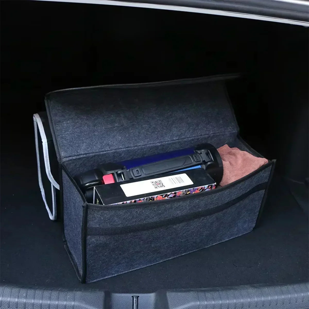 Boîte de Rangement en Feutrine avec Poignée pour Voiture