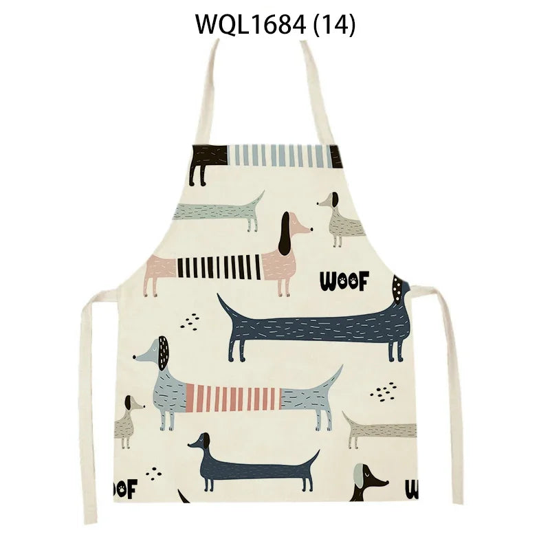 Tablier de Cuisine en Lin à Motif Chien Teckel