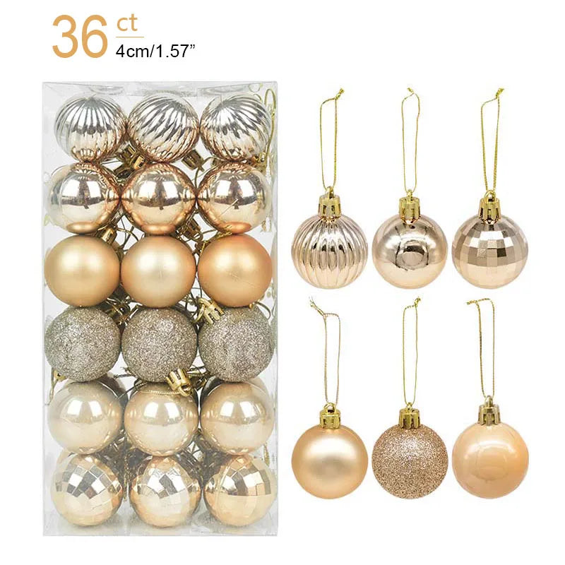 Lot de 36 Mini Boules de Noël