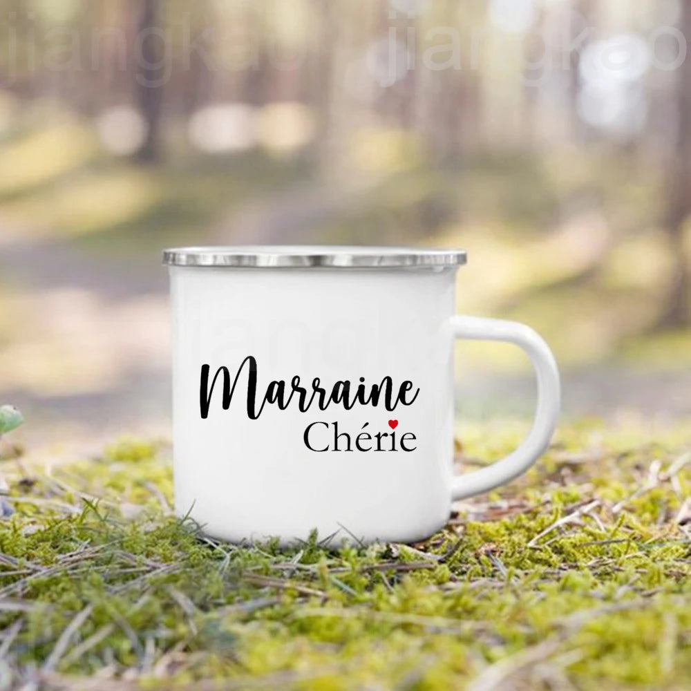 Tasse en Acier Émaillé Message Personnalisé - Idée Cadeau