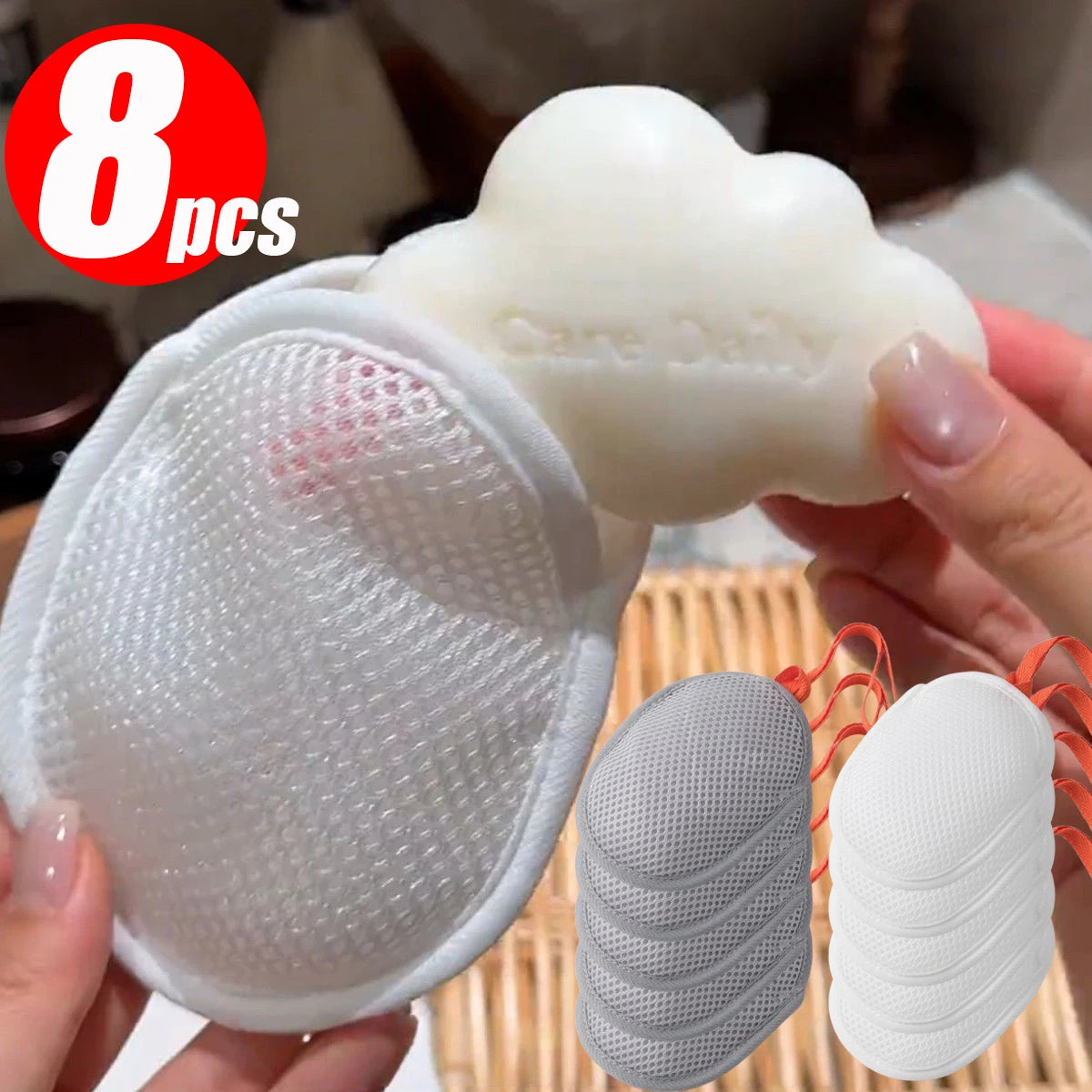 6x Pochette Savon Moussante Exfoliante Douce + 2 OFFERTES