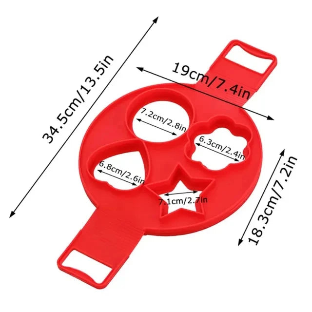 Moule en Silicone Anti-adhésif pour Crêpes & Oeufs - 4 Formes