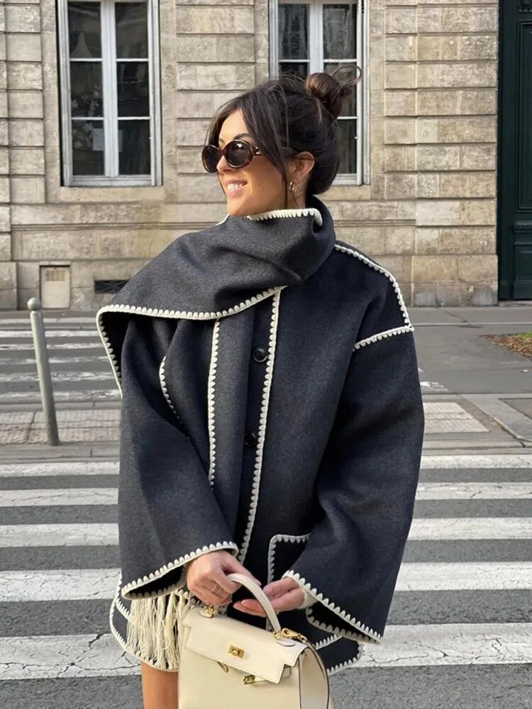 Veste 2 en 1 avec écharpe intégrée
