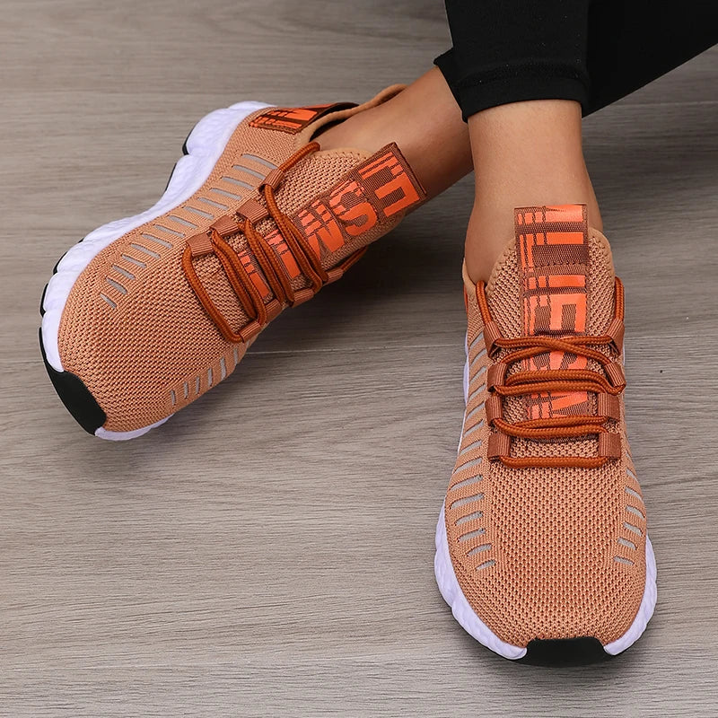 Chaussures de sport femme à plateforme respirantes — confort tendance pour marche et randonnée