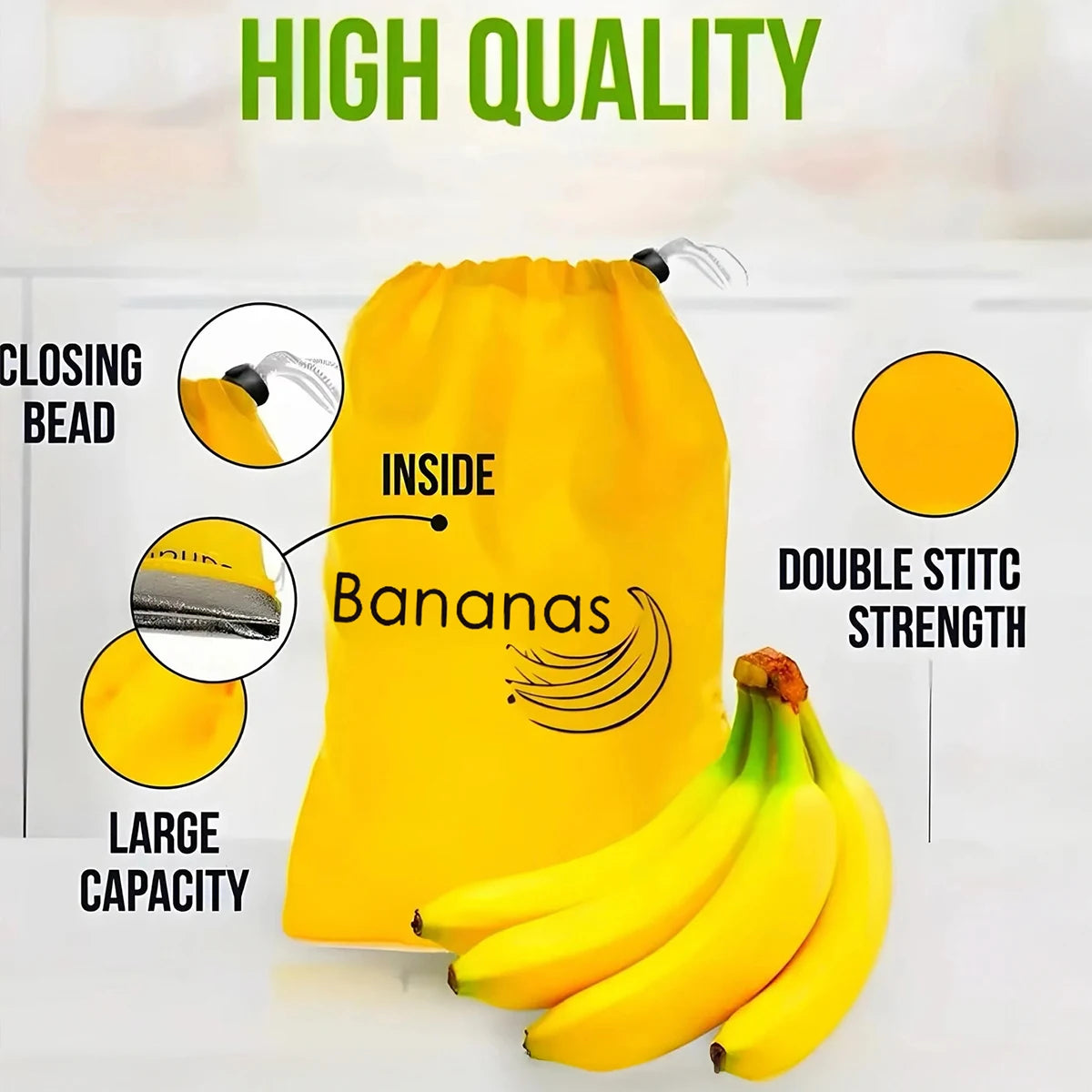 Sac de Conservation Banane – Anti-Noircissement - PACK DE 3